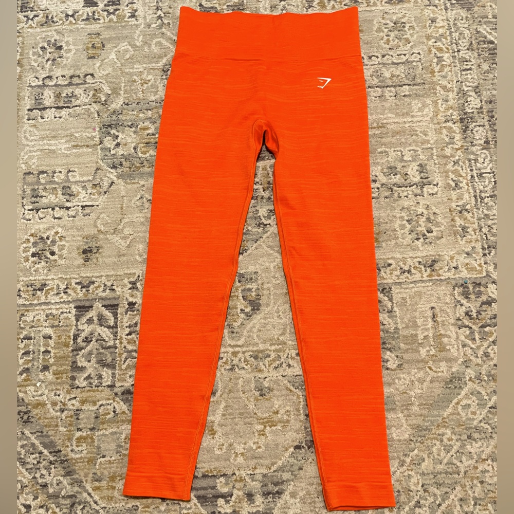 Orange gym shark legging size small